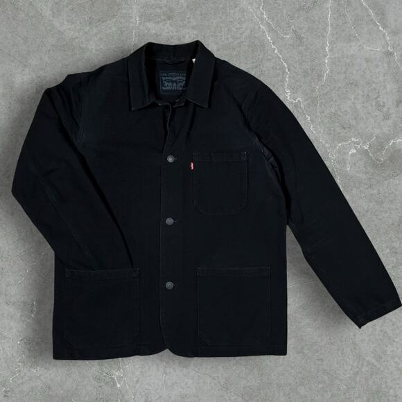 Levi’s Black Engineer Chore Coat Size Large Supernatural Dean Winchester - Picture 1 of 11